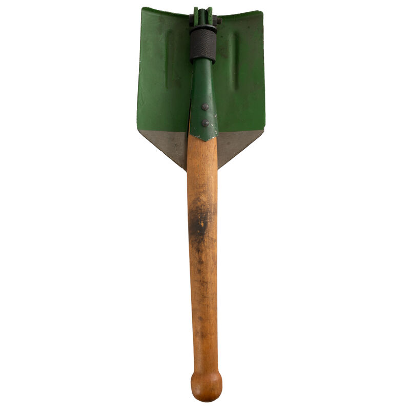 Romanian Folding Shovel w/Wooden Handle, , large image number 1